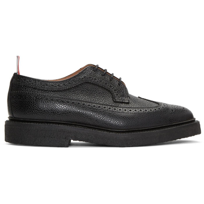Photo: Thom Browne Black Classic Longwing Crepe Sole Brogues