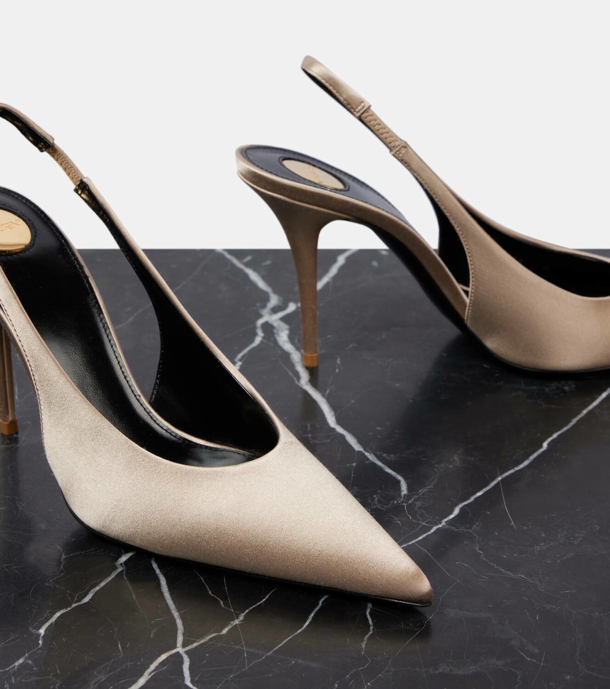 Saint Laurent Norma satin crêpe slingback pumps Saint Laurent