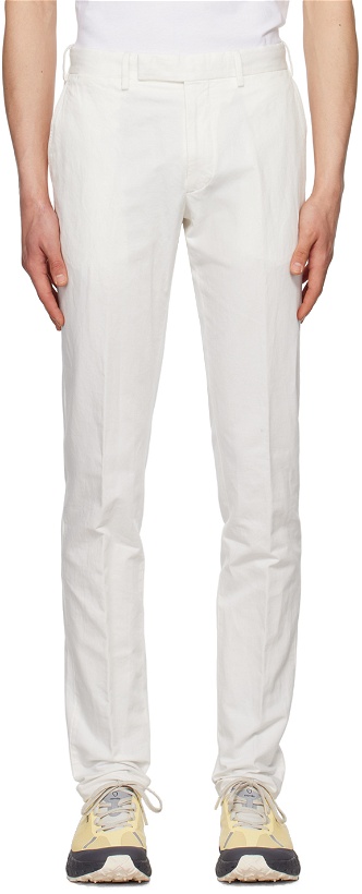 Photo: ZEGNA White Zip Trousers