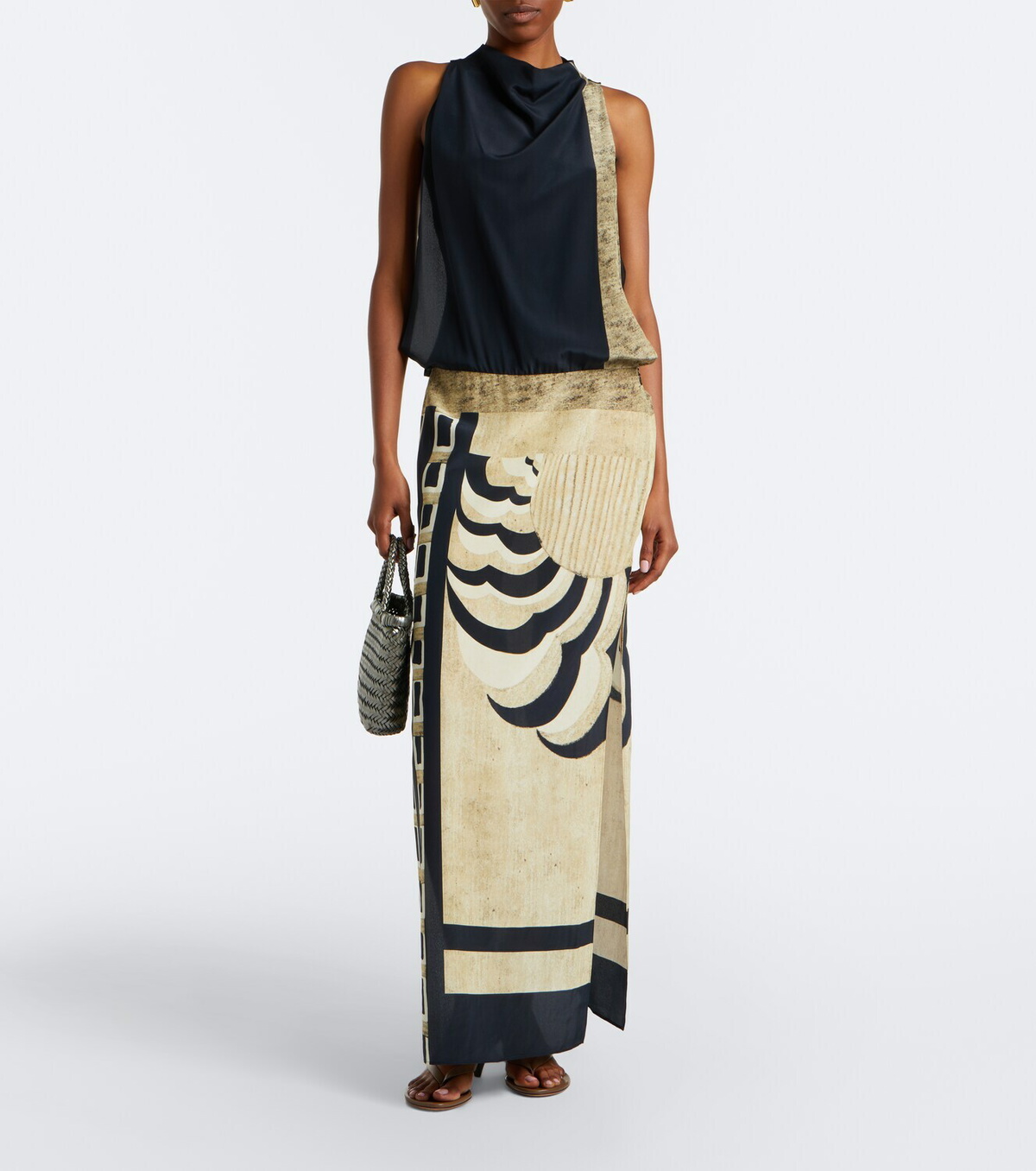 SIR Sona printed silk maxi dress