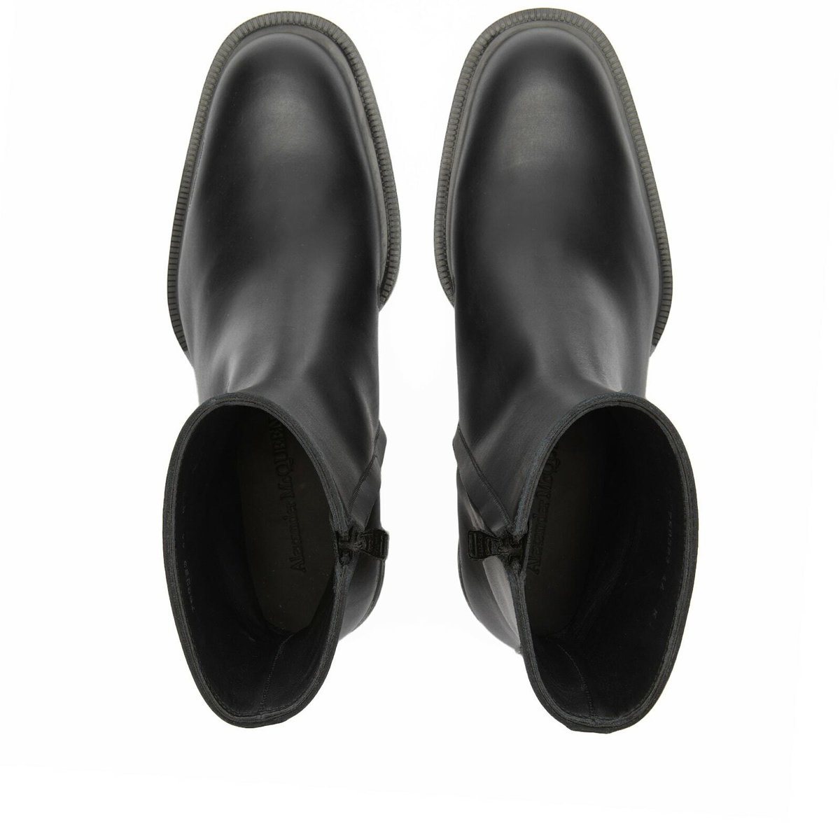 Alexander McQueen Men's Zip Biker Boot in Black Alexander McQueen