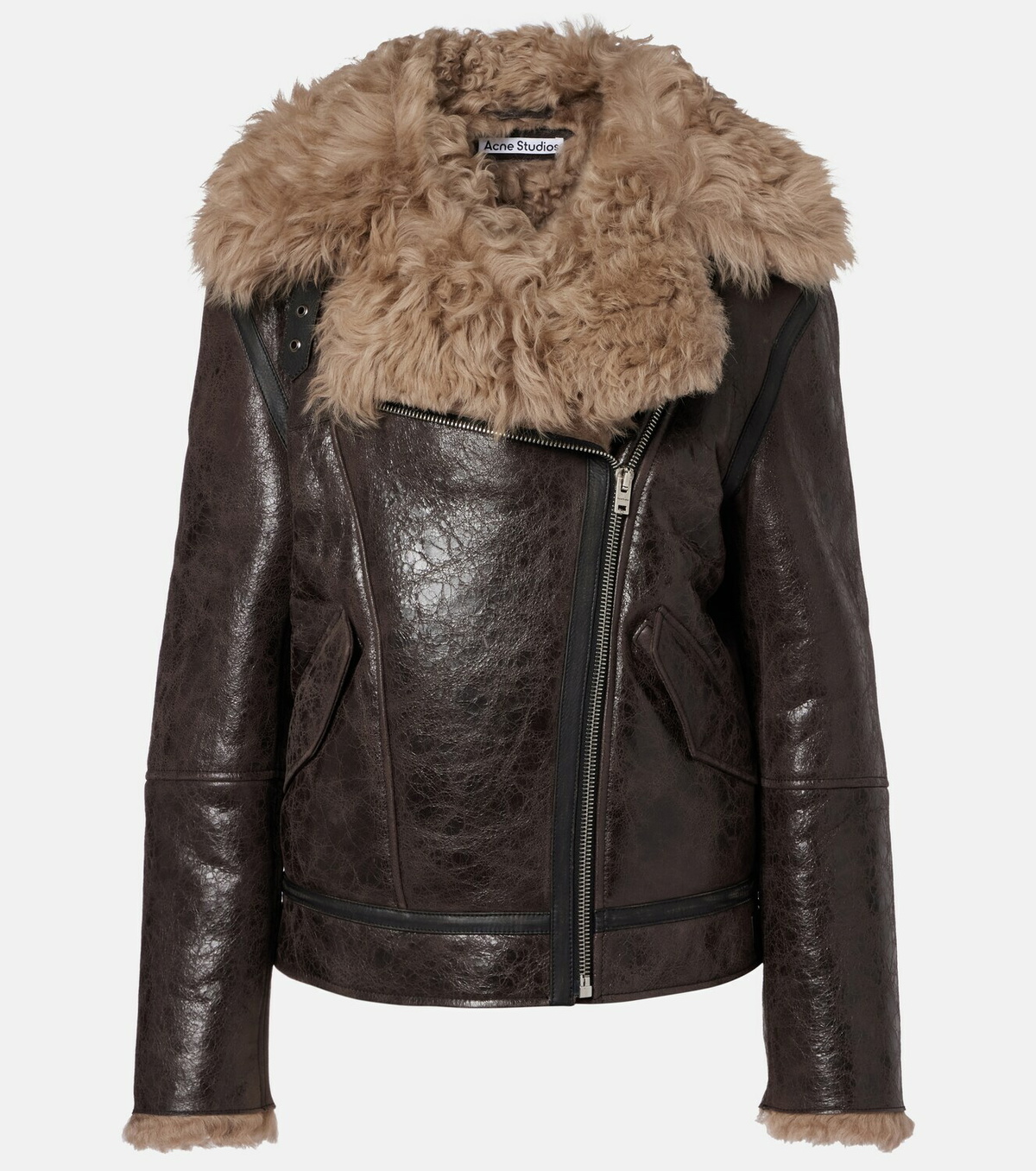Acne Studios Shearling-trimmed leather jacket