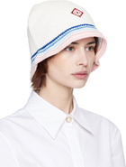 Casablanca White Stripe Crochet Bucket Hat