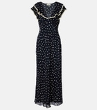 Rixo Bethea polka-dot crêpe de chine midi dress