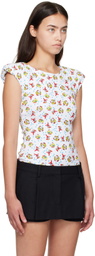 Ashley Williams White Print Baby Bodysuit