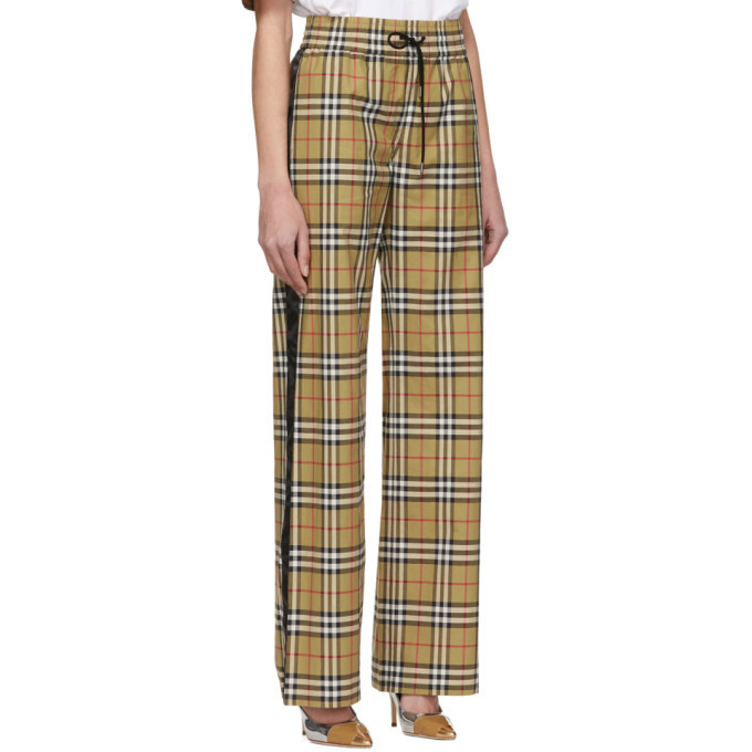 Burberry Beige and Black Vintage Check Drawcord Lounge Pants