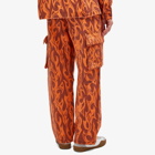 ERL Men's Flame Cargo Trousers in Orange