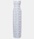 Markarian Odessa floral ikat corset gown