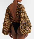 Alaïa Oversized animal-print bodysuit