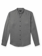 Club Monaco - Grandad-Collar Linen Shirt - Gray