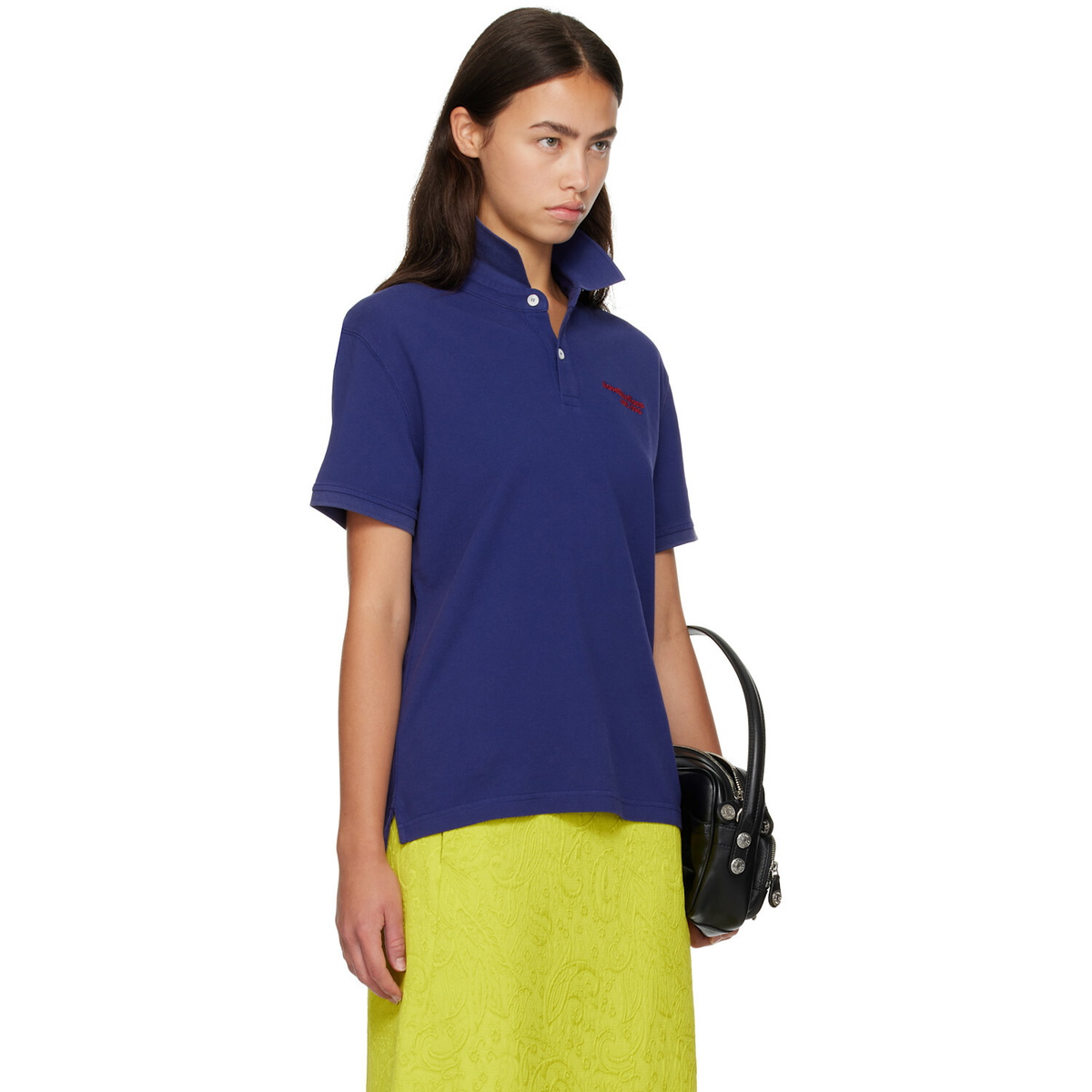 Acne Studios Navy Embroidered-Logo Polo