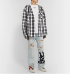 Off-White - EV BRAVADO Distressed Appliquéd Denim Jeans - Blue