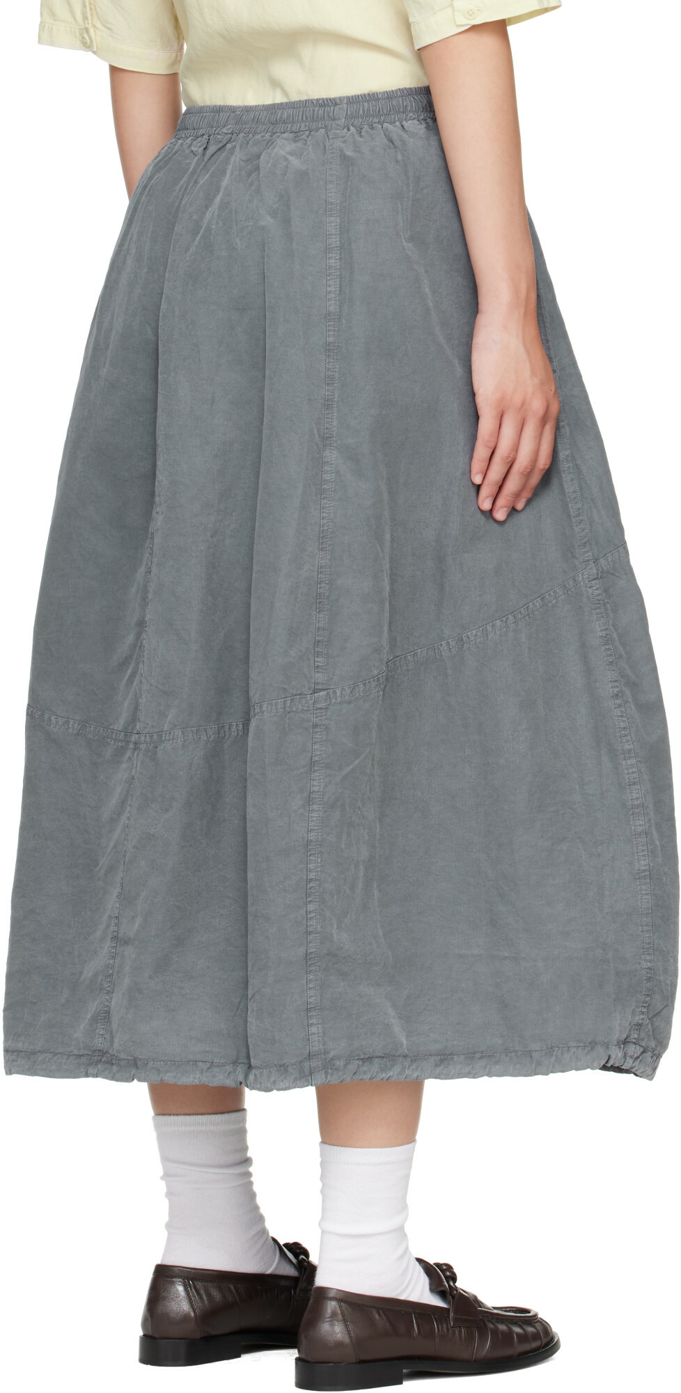 YMC Gray Parachute Midi Skirt
