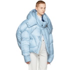 Chen Peng SSENSE Exclusive Blue Short Quilted Puffer Jacket