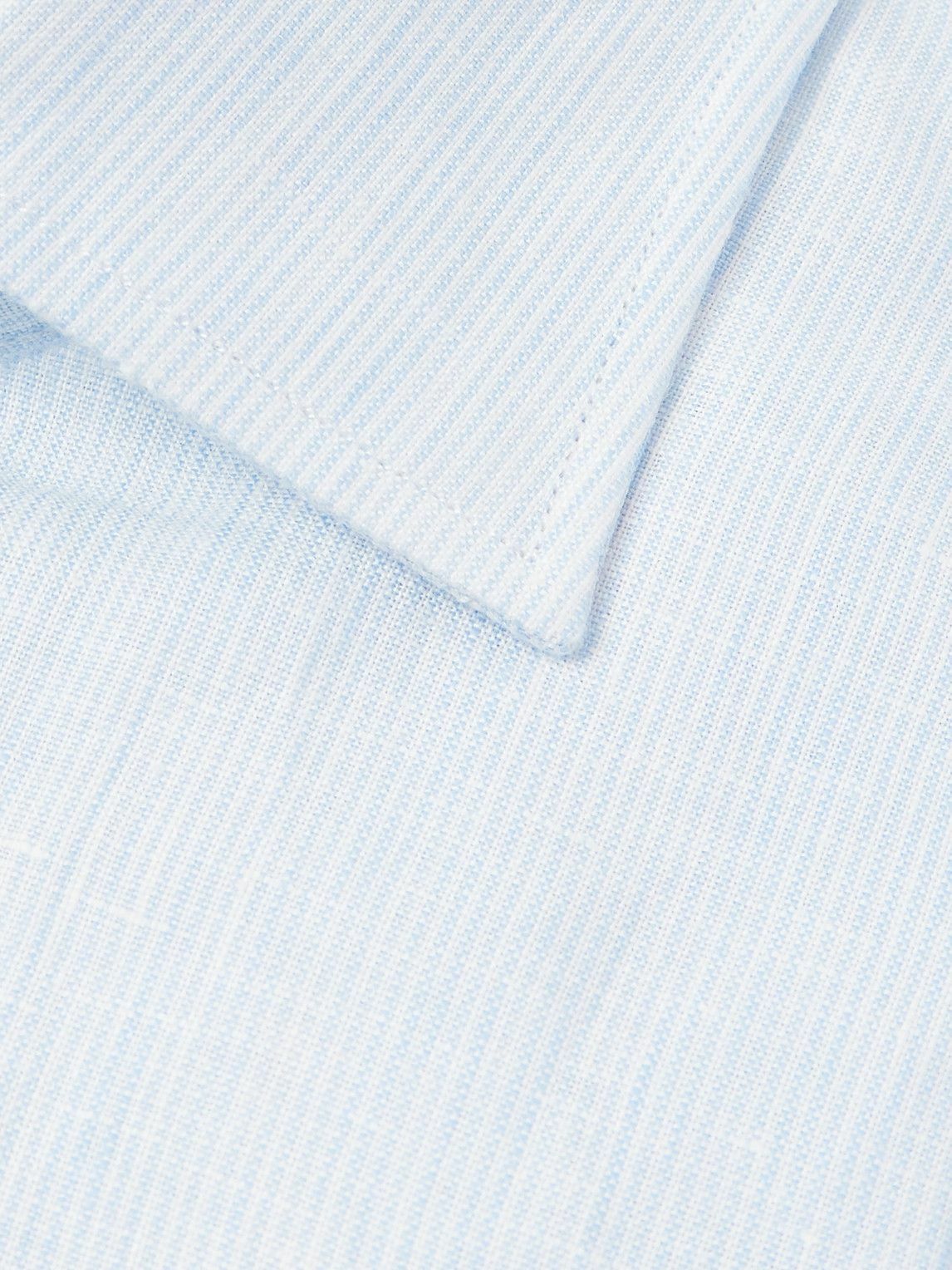 Richard James - Slim-Fit Striped Linen Shirt - Blue