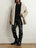 Fear of God - Logo-Appliquéd Shawl-Collar Shearling Jacket - Neutrals