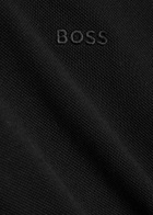Boss Pallas Logo-embroidered Piqué Cotton Polo Shirt Black