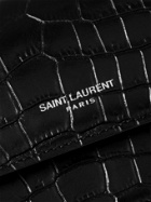 SAINT LAURENT - Croc-Effect Leather Sunglasses Case