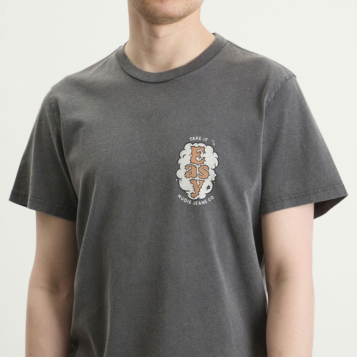 Nudie Jeans Co Men's Roy Easy Cloud T-Shirt in Antracite