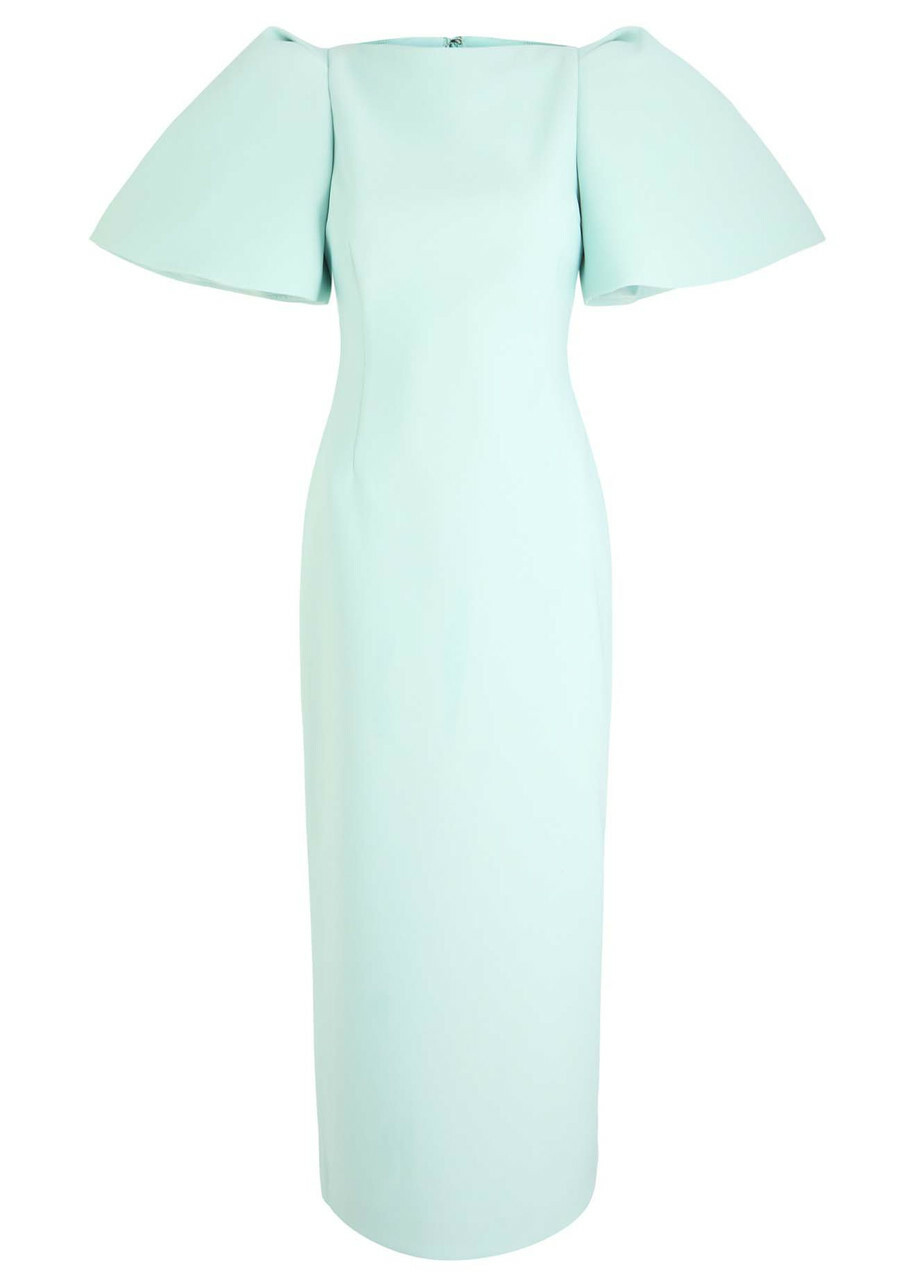 Solace London Lora Crepe Midi Dress Light Blue