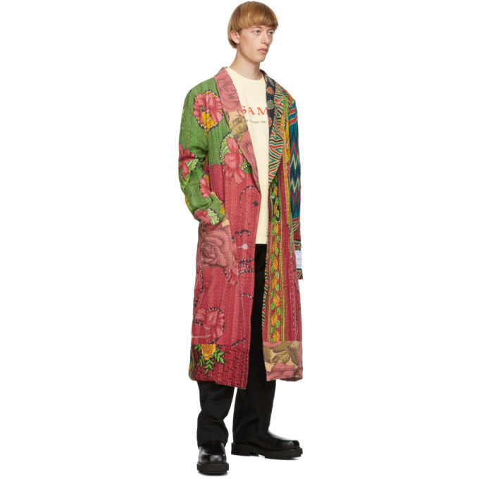 Mr. Saturday SSENSE Exclusive Multicolor Patchwork Robe Coat Mr. Bathing Ape