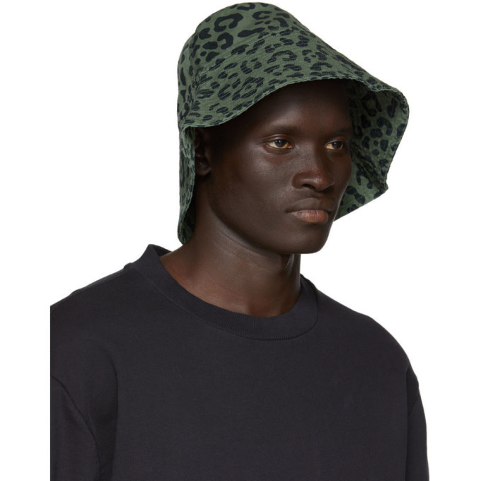 Vyner Articles Black and Green Leopard Chaos Print Bucket Hat