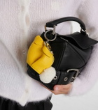 Loewe Shearling-trimmed leather bag charm