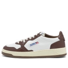 Autry Men's Medalist Low Leather Sneaker in Chestnut