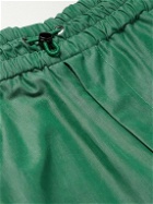 Auralee - Easy Straight-Leg Cotton-Chambray Drawstring Trousers - Green