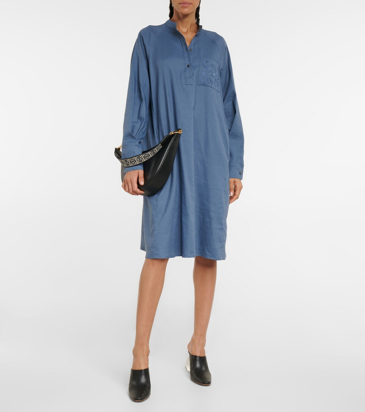 Linen-blend Shirt Dress