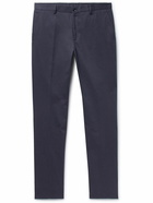 Etro - Slim-Fit Cotton-Blend Gabardine Trousers - Blue