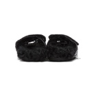 By Walid Black Shearling Yves Sandals
