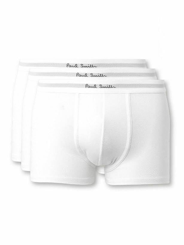 Photo: Paul Smith - Three-Pack Stretch Cotton-Jersey Boxer Briefs - White