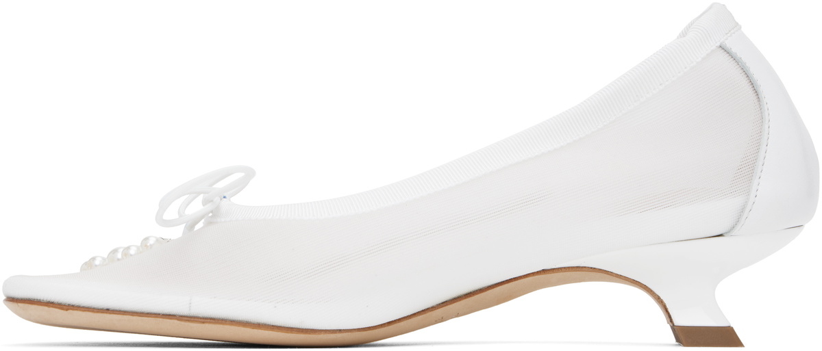 Simone Rocha SSENSE Exclusive Bridal Capsule Embellished Flower Ballerina Heels