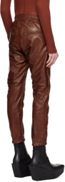 Rick Owens Brown Luxor Leather Pants