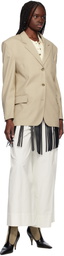 RECTO Beige Wool Blend Tailored Daddy Blazer