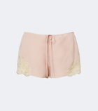 De La Vali Elia lace-trimmed crêpe de chine shorts
