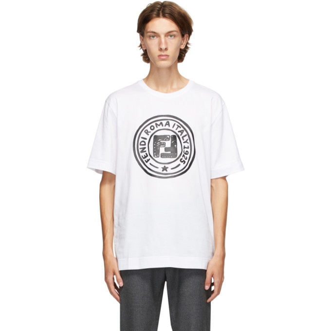 Photo: Fendi White Joshua Vides Edition Logo T-Shirt