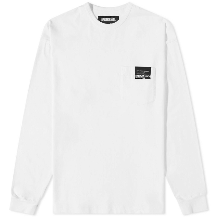 Photo: Neighborhood Men's Long Sleeve Classic Pocket T-Shirt in White