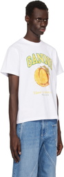 GANNI White Relaxed Peach T-shirt