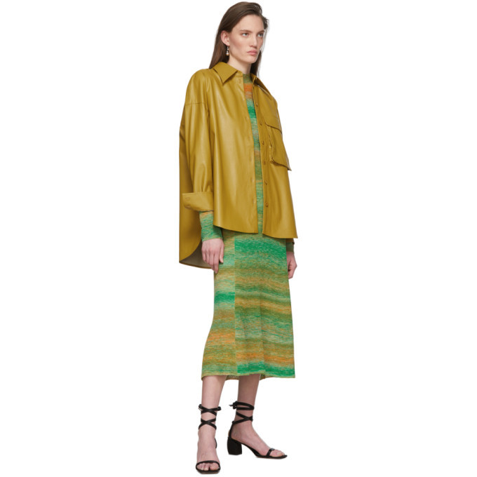 Tibi Green and Orange Space Dyed Sweater Dress