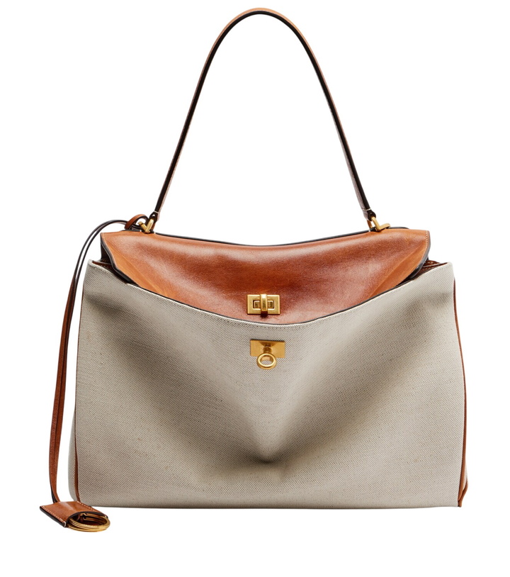 Photo: Balenciaga Rodeo Medium leather-trimmed canvas top-handle bag