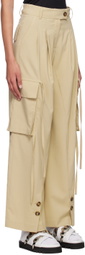 J KOO Beige Pocket Trousers