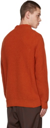 Paul Smith Orange Wool Mock Neck Sweater