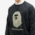 A Bathing Ape Men's Overdye Crew Neck Sweatshirt in Black