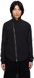 Julius Black Offset Zip Jacket