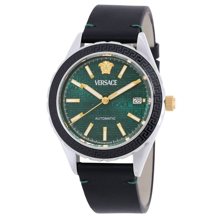 Photo: Versace Hellenyium Automatic Green Dial Mens Watch VEQCA0124