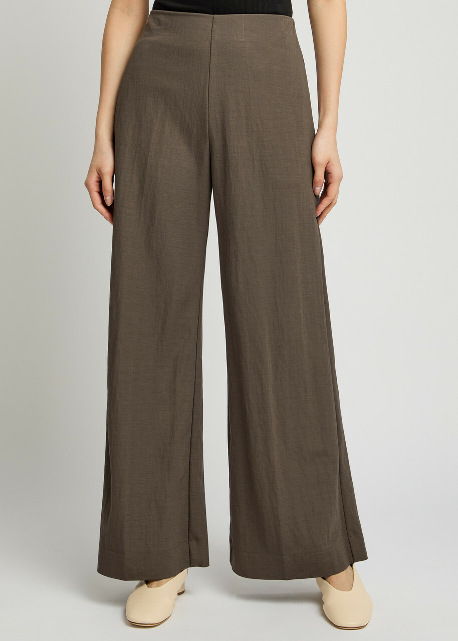 Harris Wharf London Wide-leg Trousers Dark Grey