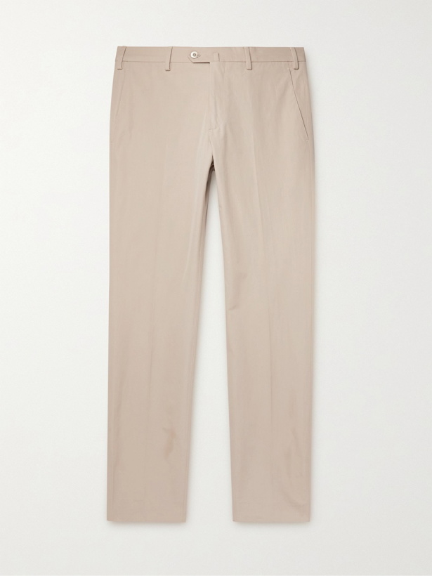 Photo: LORO PIANA - Slim-Fit Cotton-Blend Poplin Trousers - Neutrals