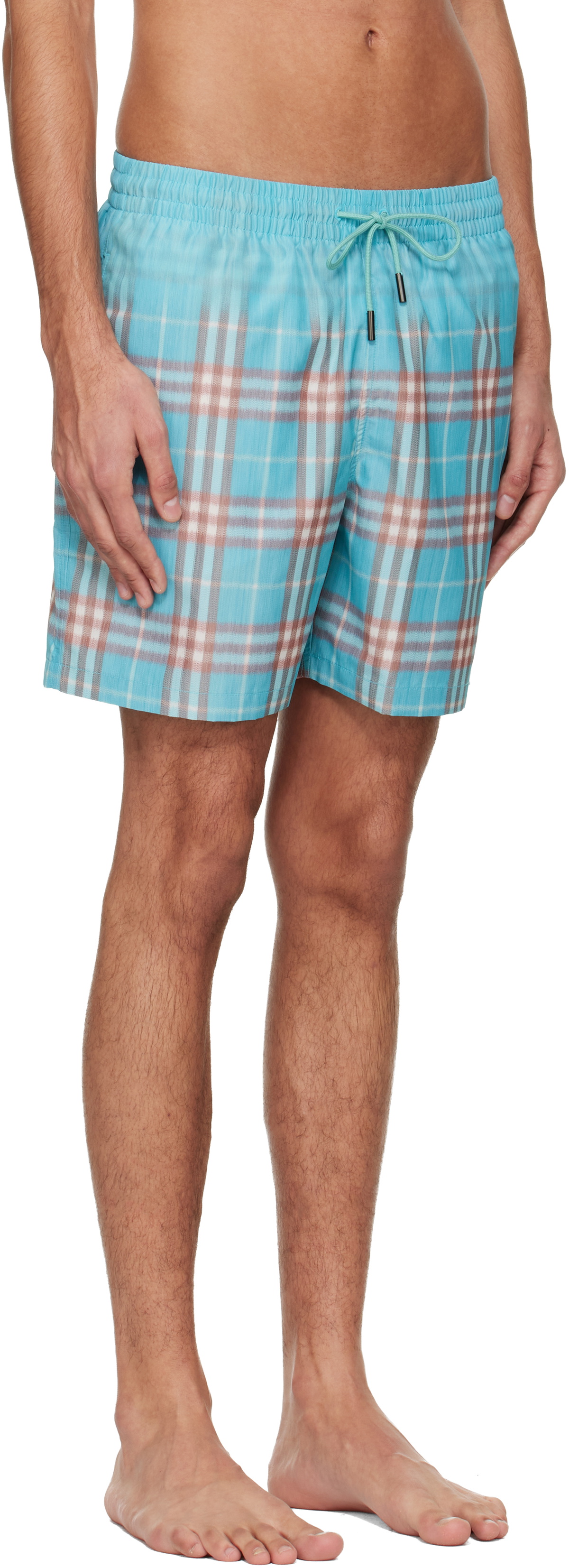 Burberry Blue Gradient Check Swim Shorts